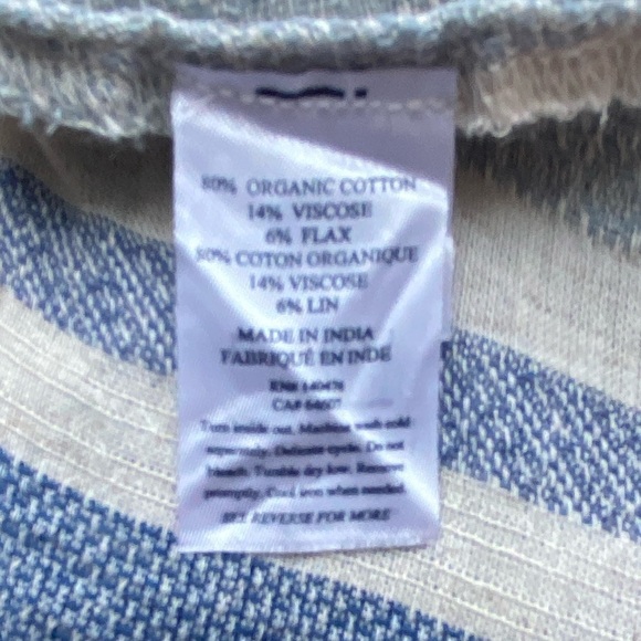 Faherty Annabelle Boho Top Organic Cotton Blend Blouse Size S Blue and White - Picture 11 of 11